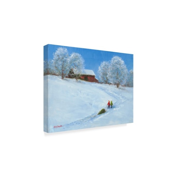 Mary Miller Veazie 'Barn And Children With Sled' Canvas Art,35x47